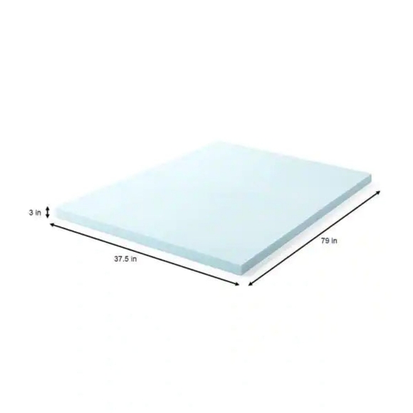 LUCID Twin XL 3" Gel & Aloe Infused Mattress Topper - Picture 6 of 6